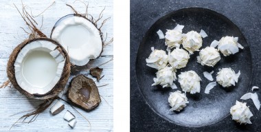 Foodfotografie, Food, Stills, Dessert, Kokosnuss, Kokosnusspralinen