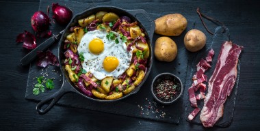 Foodfotografie, BeefBacon, Bauerngröstl mit Speck